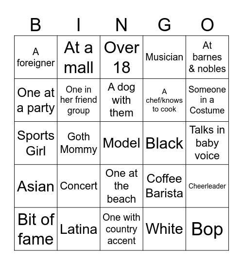 Rizzlympics Bingo Card