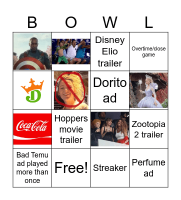 Super Bowl Predictions Bingo Card