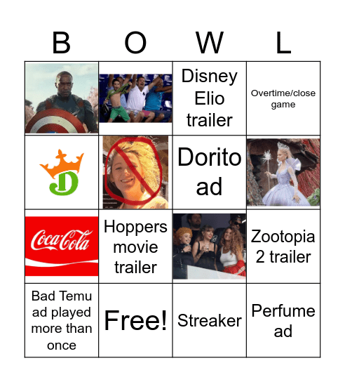 Super Bowl Predictions Bingo Card