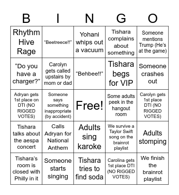 Super Bowl Bingo! Bingo Card