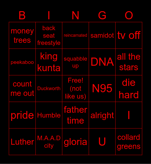 super-bowl song predictions Bingo Card