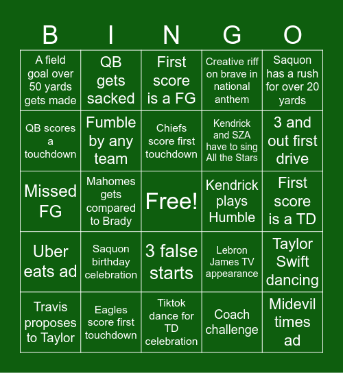 Fly Birds Fly! Bingo Card