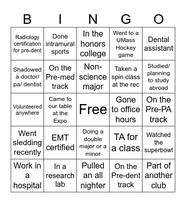 MedConnect Bingo Card