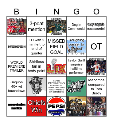Super Bowl 59 Bingo Card