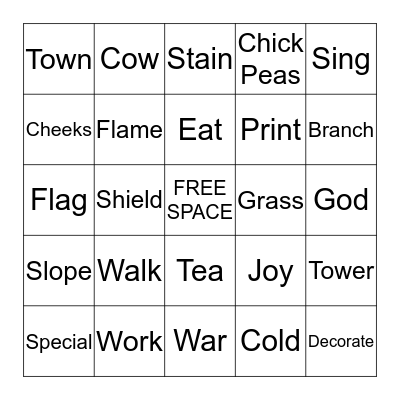 Gujarati Bingo Card