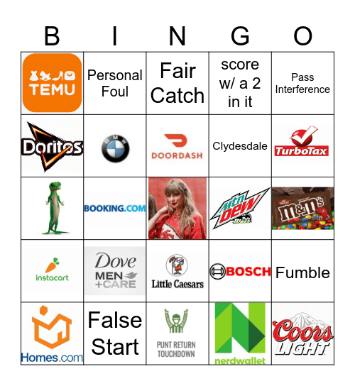 Super Bowl 2025 Bingo Card
