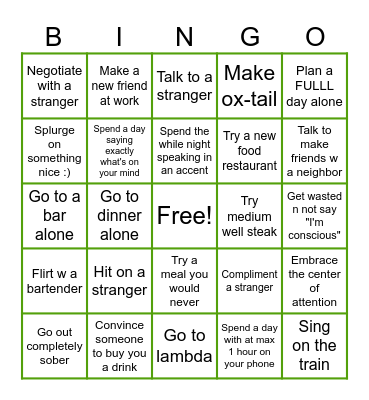 Neff's Bingo Card Bingo Card