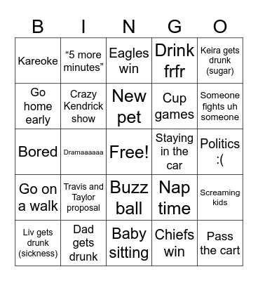 Super Bowl 2025 Bingo Card