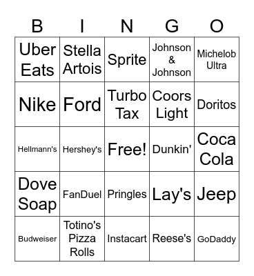 I'm Here for the Commercial's Bingo Card