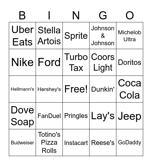 I'm Here for the Commercial's Bingo Card
