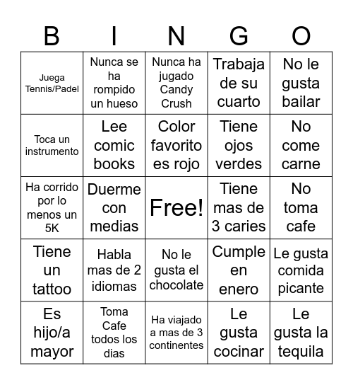 Bonum Bingo Card