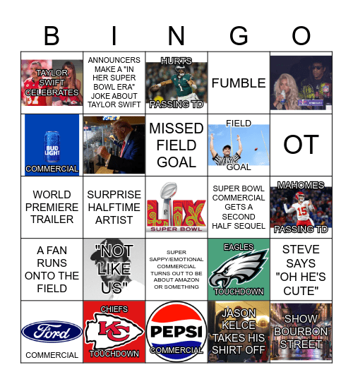 Super Bowl 59 Bingo Card