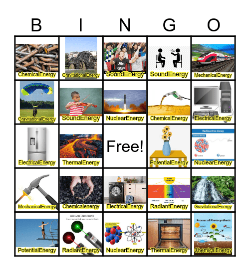 ENERGY BINGO Card