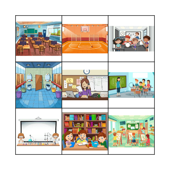 Favorite Place at School Bingo Card