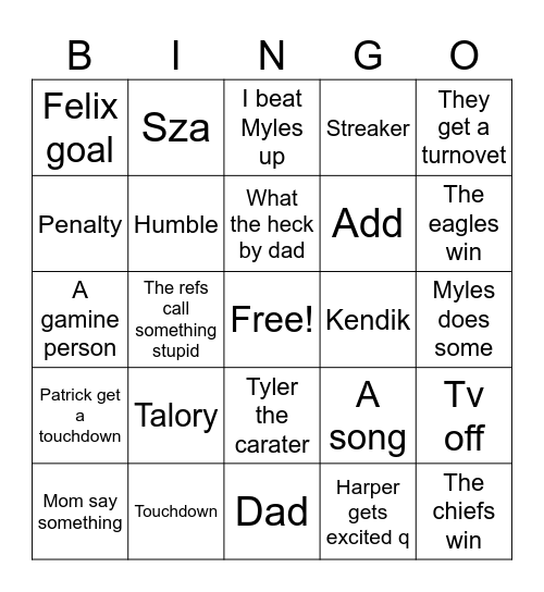 Untitled Bingofield Bingo Card