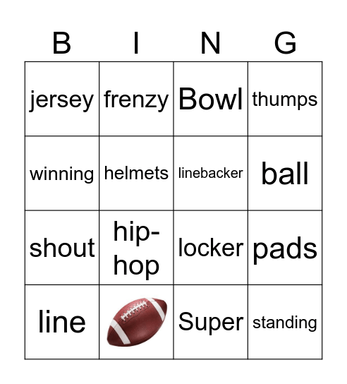 Game Day Football Ch. 1 Bingo Card