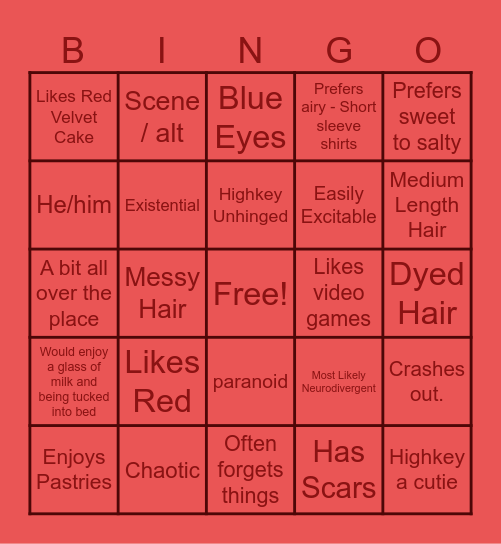 Salem Kinnie Bingo Card