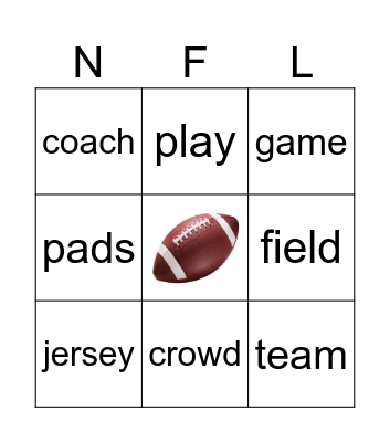 Game Time Football Ch. 1 Bingo Card