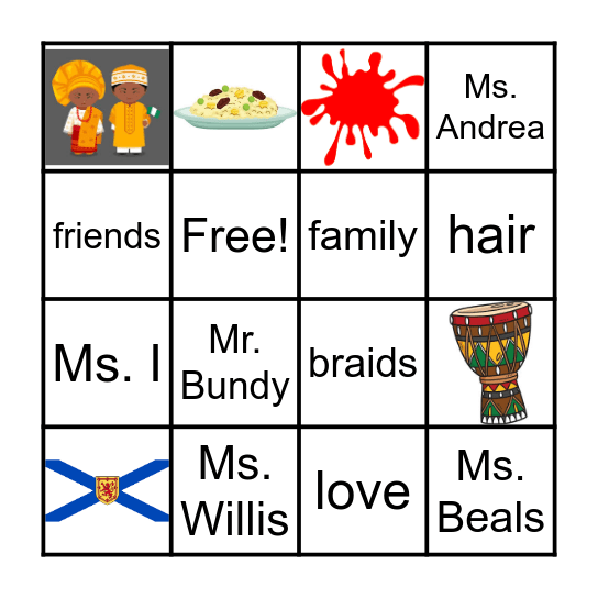 African Heritage Bingo Card
