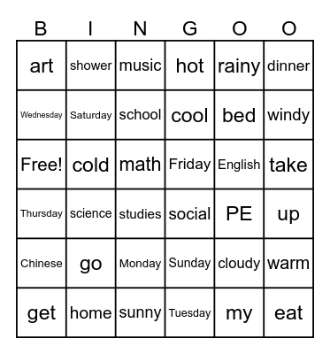 Review 1 Bingo Card