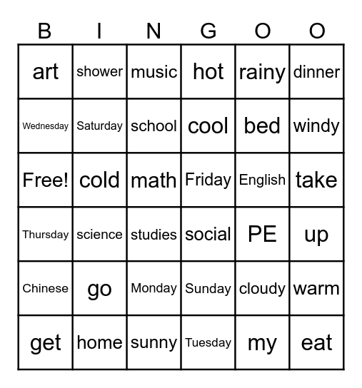 Review 1 Bingo Card