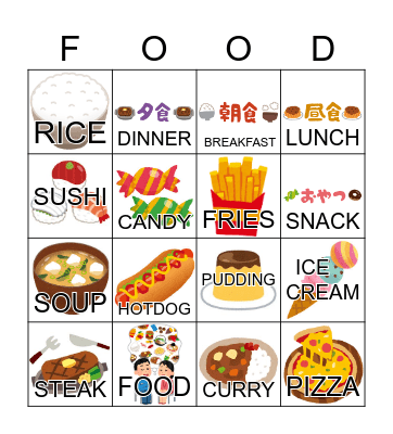 FOOD Bingo Card