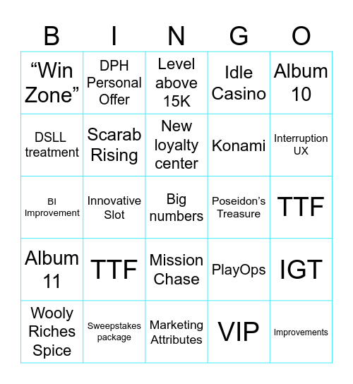 My Vegas 2025 Bingo Card