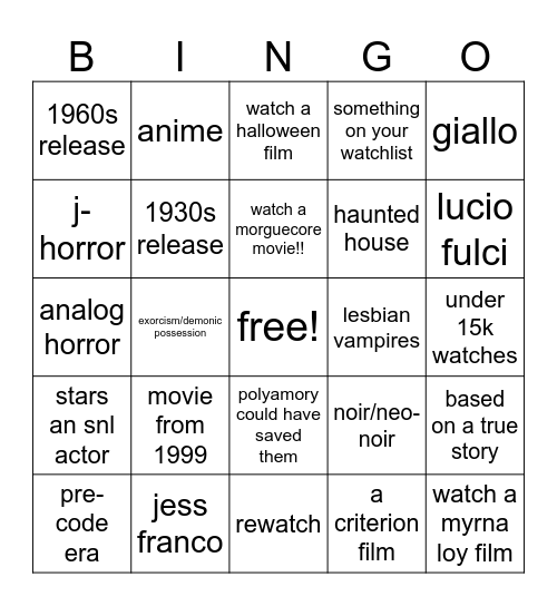 FWEAKMATCHAHS BINGO Card