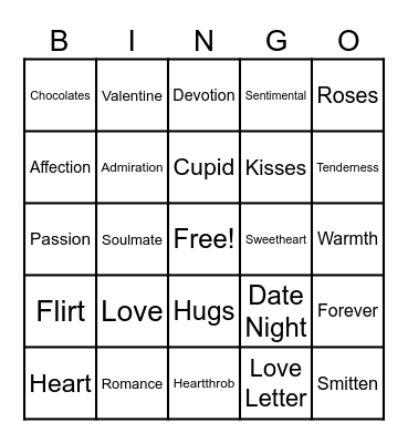 Galentines Bingo Card