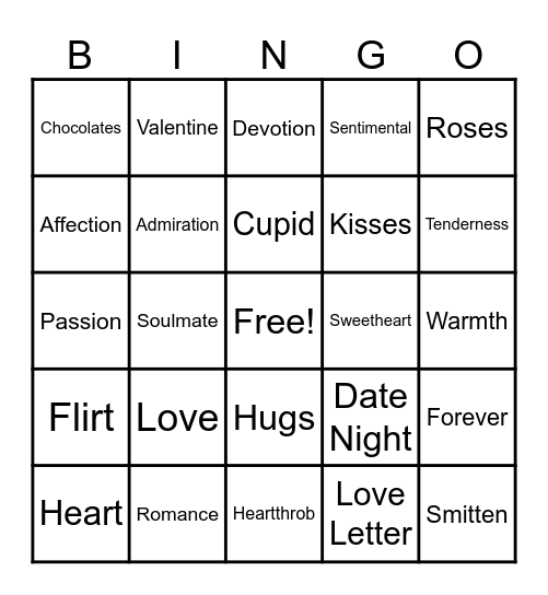 Galentines Bingo Card