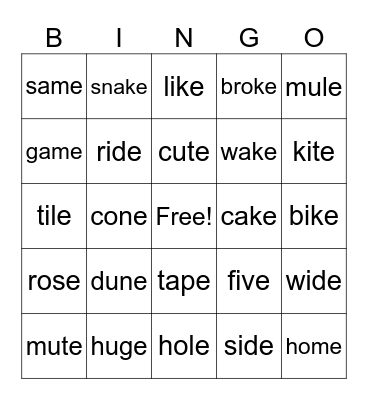 Phonics Bingo! Bingo Card