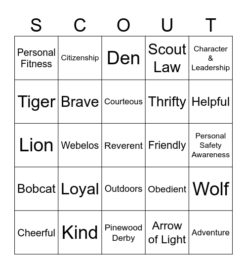 Blue and Gold Banquet 2025 Bingo Card