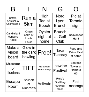 JENN 5.0 Bingo Card