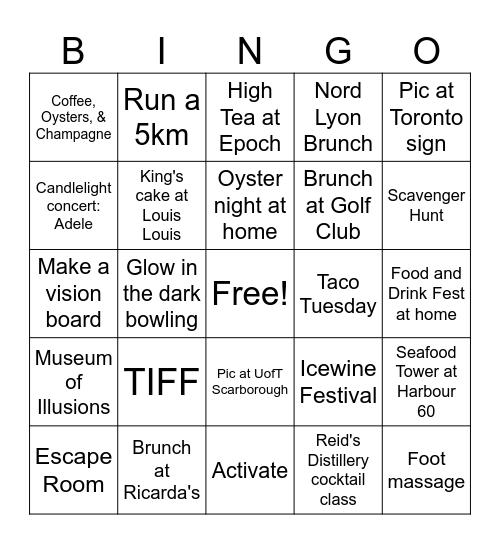 JENN 5.0 Bingo Card