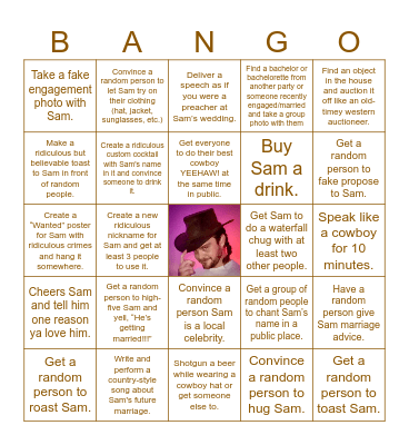 Sammy's Last Stand Bingo Card