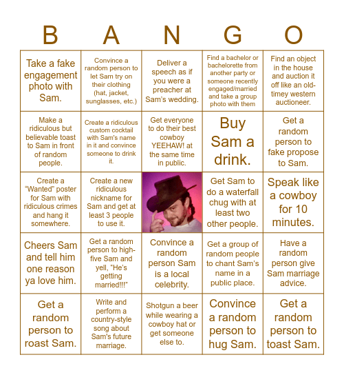 Sammy's Last Stand Bingo Card
