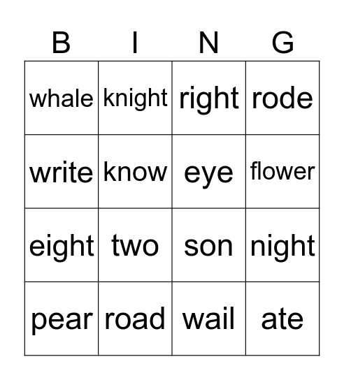 Bingo Card