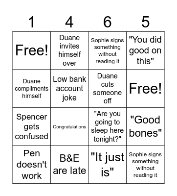 Closing Bingo Card