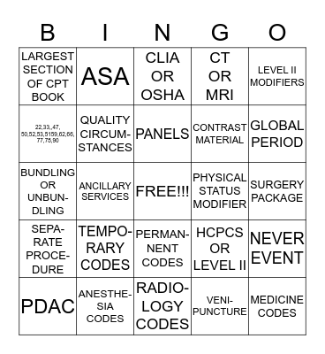 MEDICAL INSURANCE5 Bingo Card