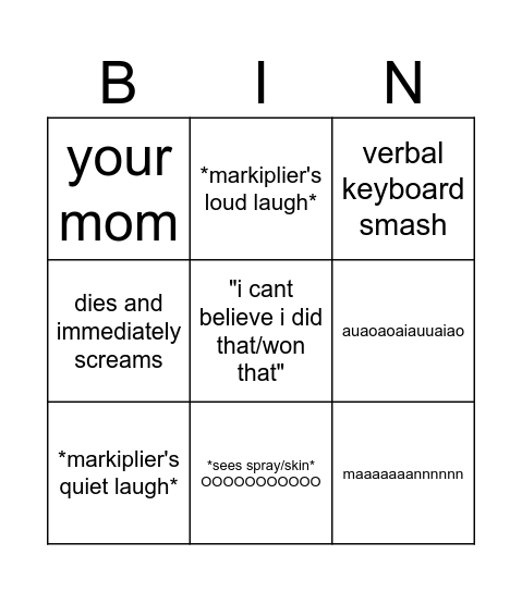 friend video game bingo Card