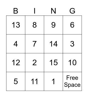 Midterm Review Bingo Card