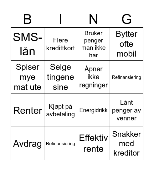 Luksusfellen2 Bingo Card