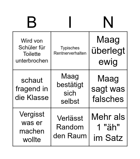 Herr Maag Bingo Card