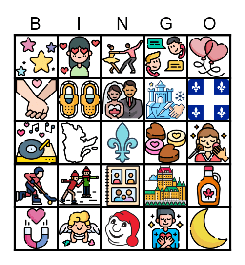 Bingo de février Bingo Card