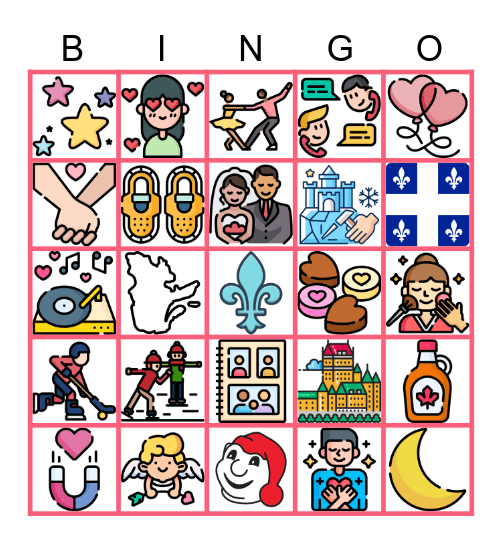 Bingo de février Bingo Card