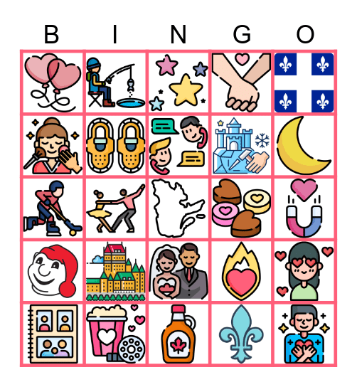 Bingo de février Bingo Card