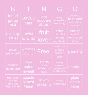 how much are you like me Bingo Card