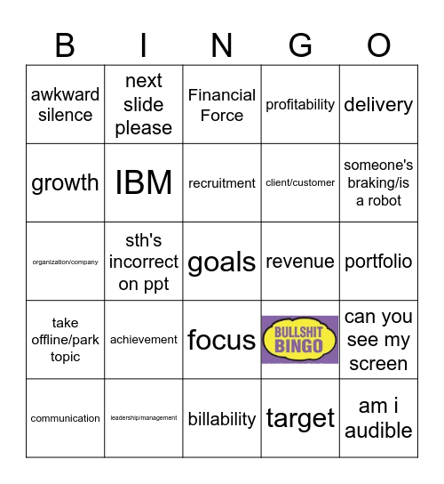 Bullshit Bingo Card