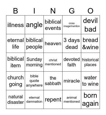 heavenly bingo Card