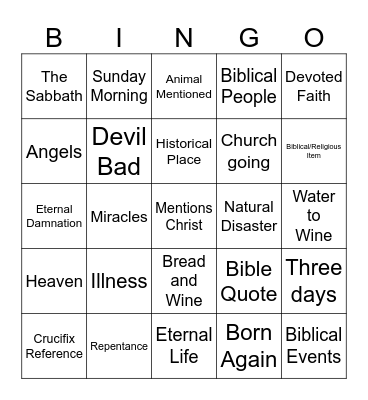Christian Metal Bingo Card